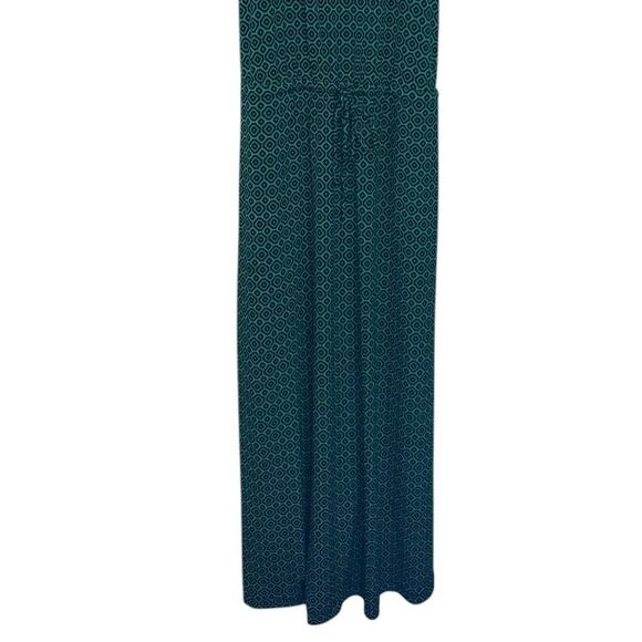 Banana Republic Maxi Dress Women X Large Green Geometric Jersey Knit Stretch - Picture 3 of 7